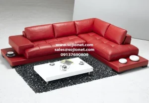 Red L-Shaped Sofa in Lagos, Abuja, Port harcourt, Warri, Delta, Benin, Asaba and nationwide in Nigeria