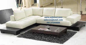 White L-Shaped Sofa in Lagos, Abuja, Port harcourt, Warri, Delta, Benin, Asaba and nationwide in Nigeria