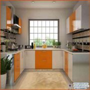 Orange Kitchen Cabinet in Lagos Abuja Asaba Port harcourt Owerri Ibadan Nigeria