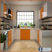 Orange Kitchen Cabinet in Lagos Abuja Asaba Port harcourt Owerri Ibadan Nigeria