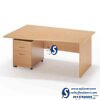 Beech Left Wave Office Table Desk