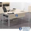 HDF L Shaped Executive Office Table Desk with Metal Leg