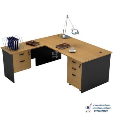 Long Office Desk with Hutch