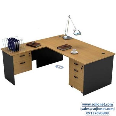 Long Office Desk with Hutch