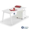 V Leg White Office Table Desk