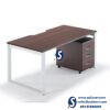WALNUT EXECUTIVE BENCH DESKS WITH MOBILE PEDESTAL
