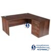 Walnut Curved Executive Panel End Office Desk