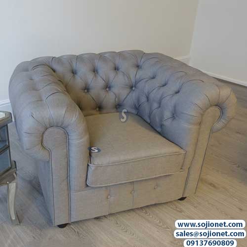 Grey Seven Seater Chesterfield Sofa