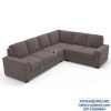 Light Grey L Shaped Fabric Sofa