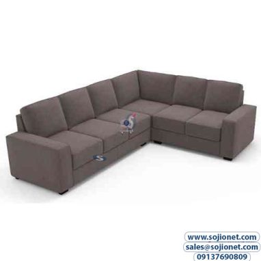 Light Grey L Shaped Fabric Sofa
