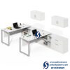 Square Metal Leg Face to Back Workstation Table Desk with Floating Cabinet in Lagos, Abuja FCT, Akure, Owerri, Port harcourt, Asaba, Benin, Kano, Minna, Nigeria