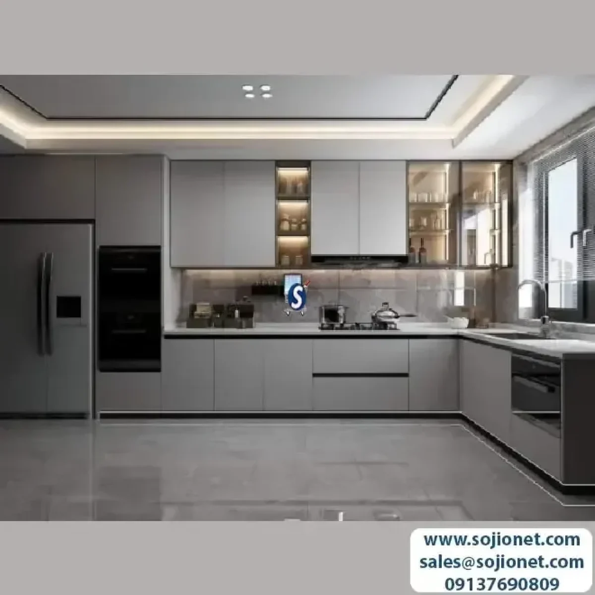Full L-Shaped Kitchen Cabinet in Lagos Nigeria, image size:1200x1200
