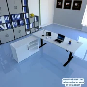 Black Durable L-Shaped Standing Table with Cabinet in Warri Delta Lagos Abuja Port harcourt Nigeria