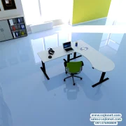 Black L-shaped Executive Height Adjustable Table in Abuja Lagos Port harcourt Warri Delta Nigeria
