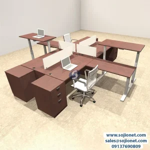Four Seater Adjustable Standing Workstation Table in Lagos Abuja Warri Delta Port harcourt Nigeria