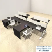 L-Shaped Four Seater Ergonomic Workstation Desk in Lagos Abuja Warri Delta Port harcourt Nigeria
