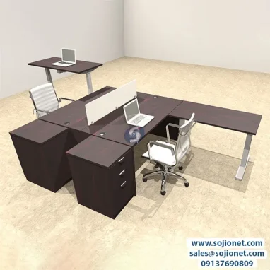 Two Seater L-Shaped Adjustable Workstation Table in Lagos Abuja Warri Delta Enugu Port harcourt Nigeria