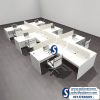 Six-Person Modern Acoustic Divider Workstation Desk in Lagos Abuja Port harcourt Enugu Delta Warri Ibadan Benin and nationwide in Nigeria