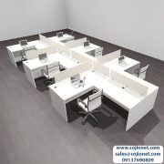 Six-Person Modern Acoustic Divider Workstation Desk in Lagos Abuja Port harcourt Enugu Delta Warri Ibadan Benin and nationwide in Nigeria