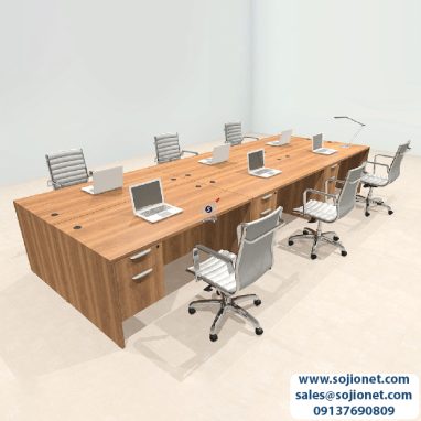 Six-Seater Modular Office Workstation Table in Lagos Abuja Port harcourt Enugu Delta Warri Ibadan Benin and nationwide in Nigeria