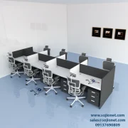 Grey-White Eight Seater workstation table Lagos-Abuja-Port-harcourt-Benin-Enugu-Ibadan-Warri-Nigeria