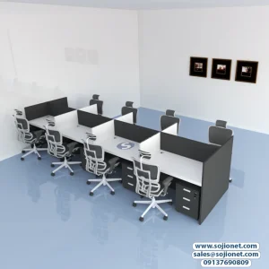 Grey-White Eight Seater workstation table Lagos-Abuja-Port-harcourt-Benin-Enugu-Ibadan-Warri-Nigeria