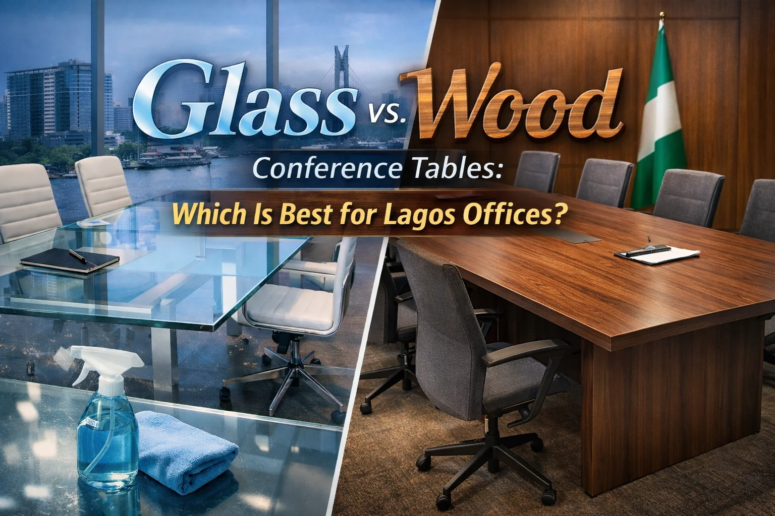 Glass vs. Wood Conference Tables: Which is Best for Lagos Offices?