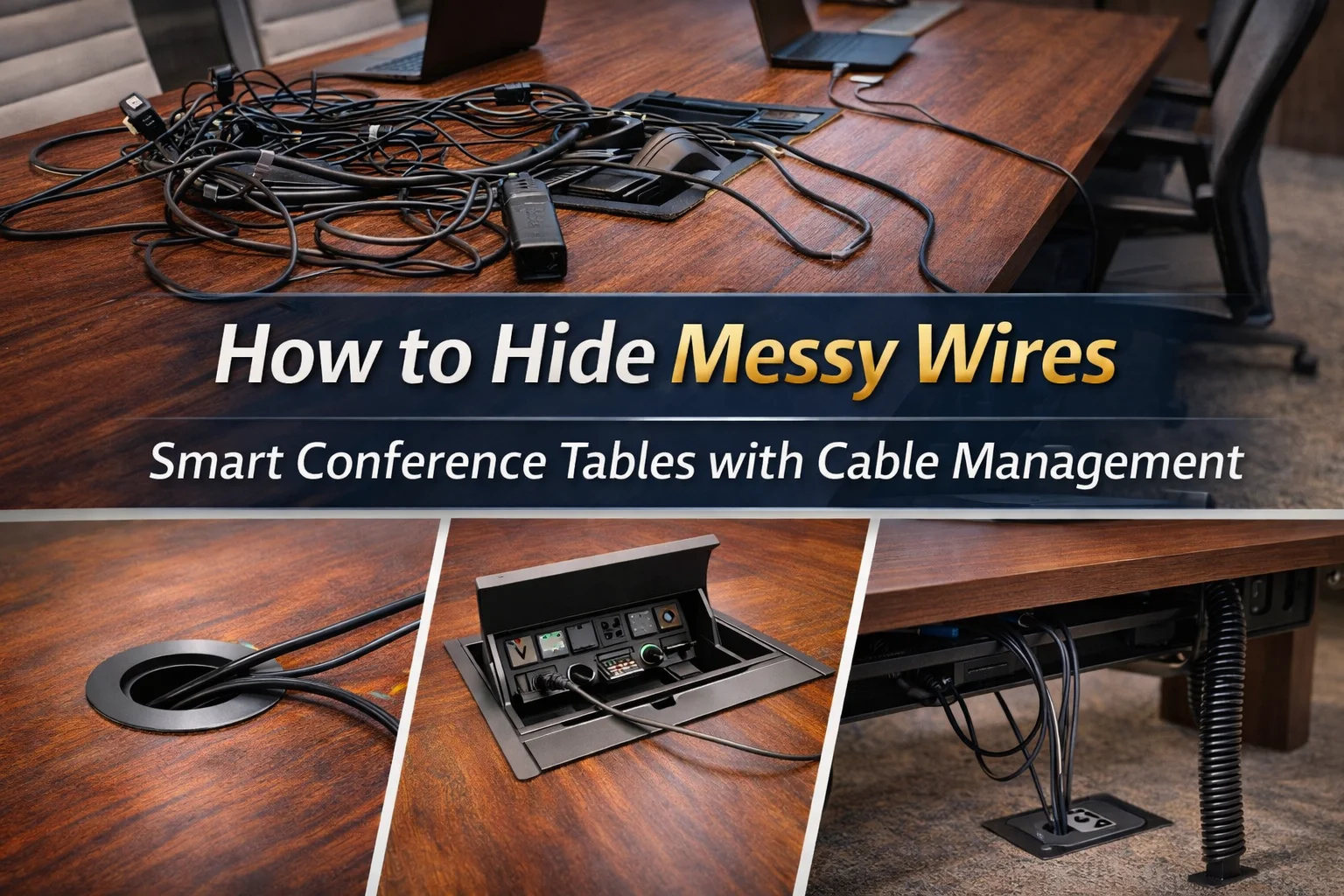 How to Hide Messy Wires: Smart Conference Tables with Cable Management